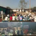 జిల్లా పరిషత్ ఉన్నత పాఠశాల క్రీడా మైదానం శుభ్రం చేస్తున్న సర్పంచ్ ఎంపీటీసీ