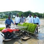 Collector and MLA Sudheer Reddy planted paddy along with farmers