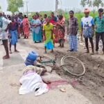 குடிநீர் எடுக்கச் சென்ற தொழிலாளி லாரி மோதியதில் உயிரிழந்தார்.