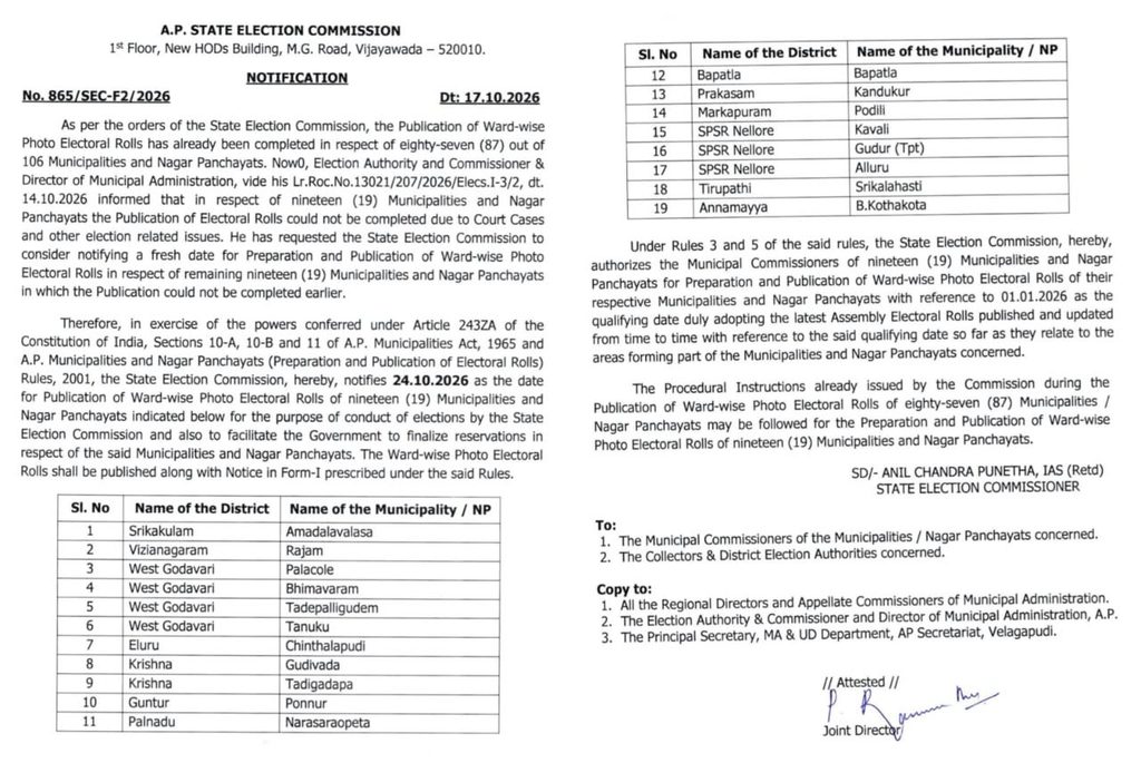 *నరసరావుపేట మున్సిపల్ ఎన్నికలకు లైన్ క్లియర్*