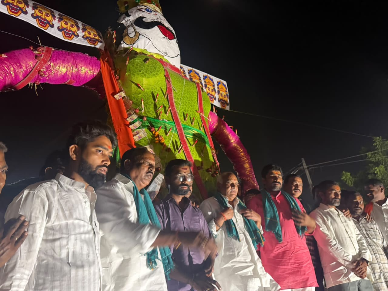 భైంసాలో ఘనంగా రావణ దహనం
