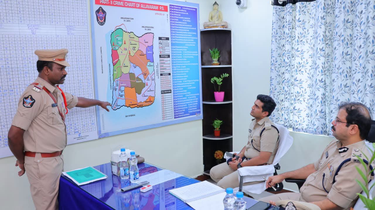 అల్లవరం పోలీస్ స్టేషన్‌లో ఐజీపీ జి.వి.జి. అశోక్ కుమార్ తనిఖీ – నేర నియంత్రణ, సైబర్ భద్రత, ఎన్నికల బందోబస్తుపై