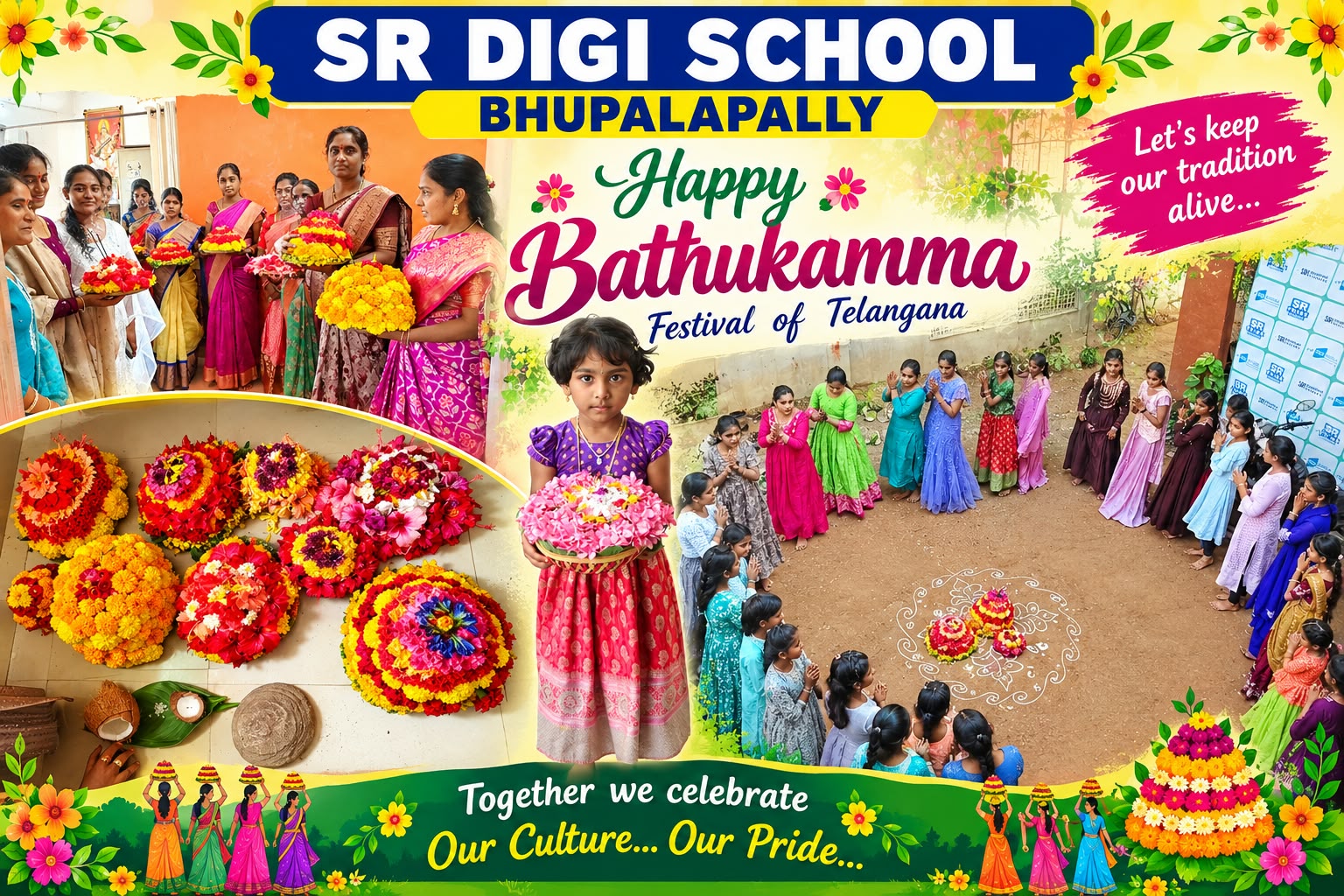 ఎస్ ఆర్ డి జి స్కూల్‌లో ముందస్తు బతుకమ్మ వేడుకలు