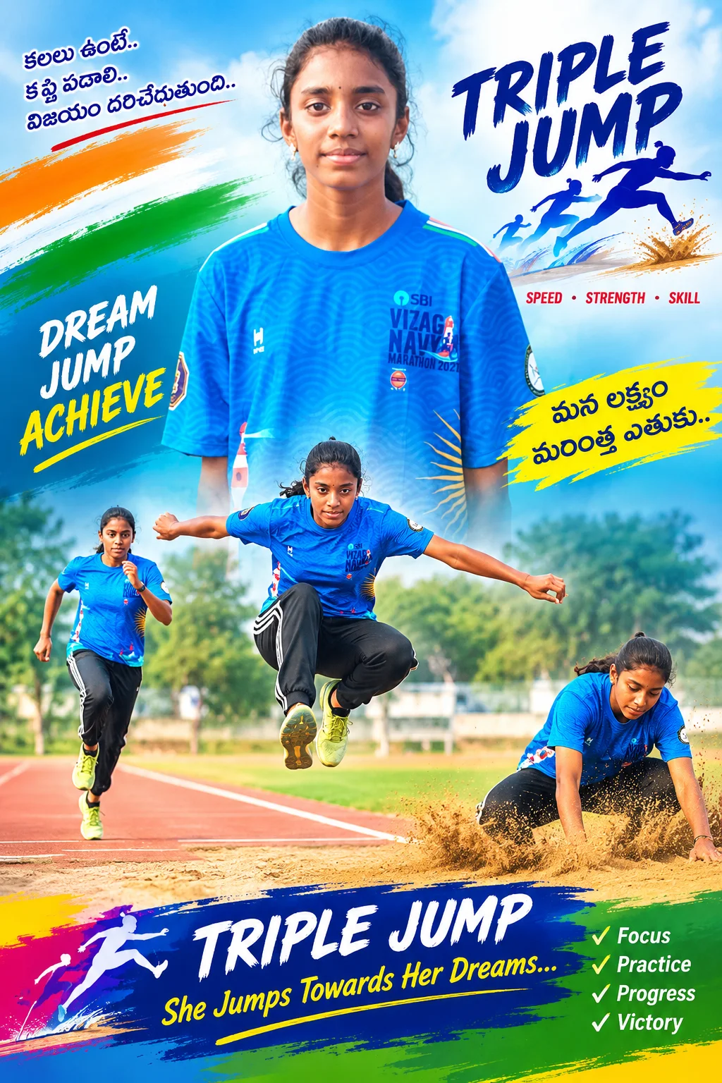 రాష్ట్రస్థాయి త్రిబుల్ జంప్ లో. .. కేజీబీవీ ఆనందపురం విద్యార్థిని సత్తా 💐