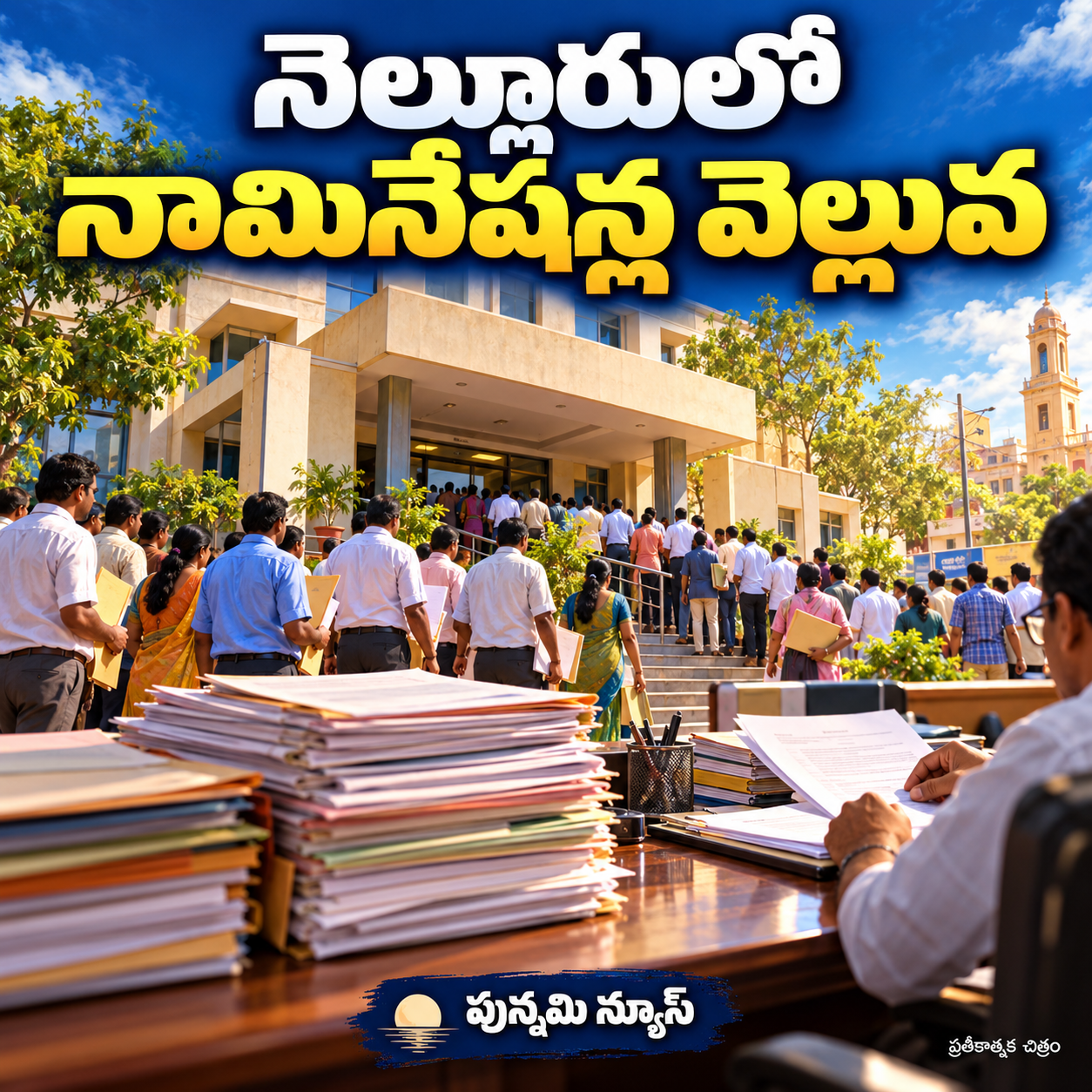 నెల్లూరు ఎన్నికల బరిలో నామినేషన్ల వెల్లువ
