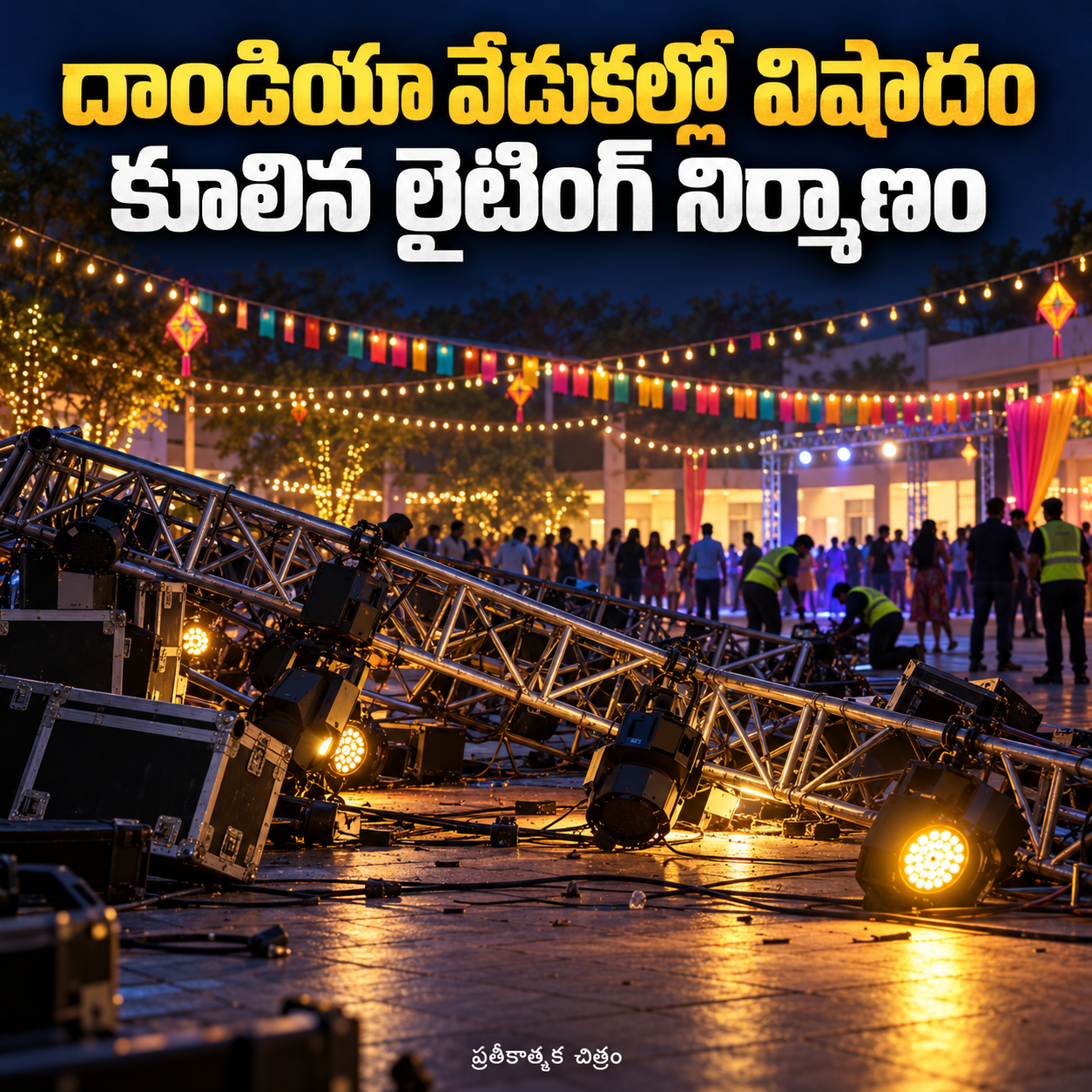 దాండియా వేడుకల్లో లైటింగ్‌ కూలి విద్యార్థిని మృతి
