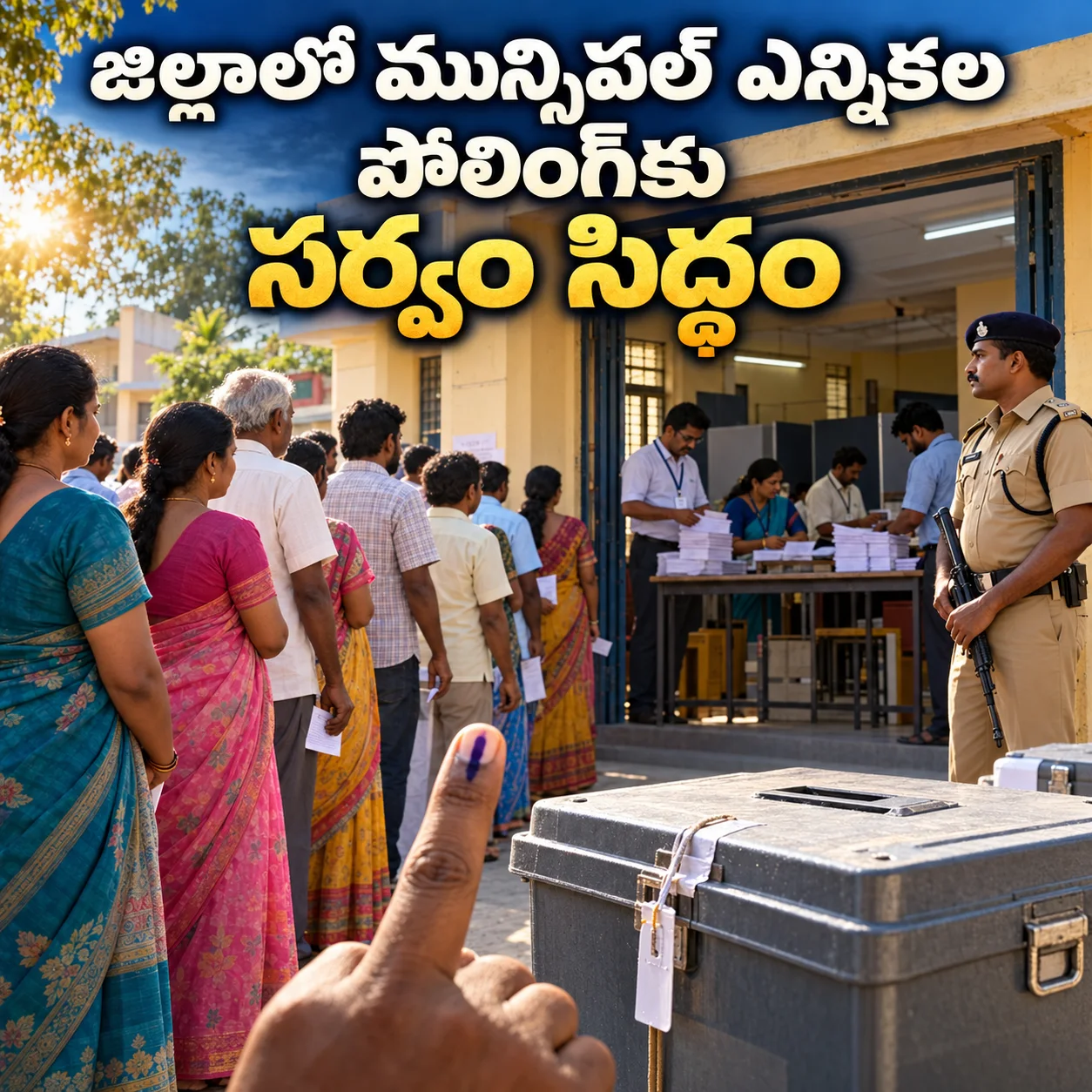 జిల్లాలో మున్సిపల్ ఎన్నికల పోలింగ్‌కు సర్వం సిద్ధం