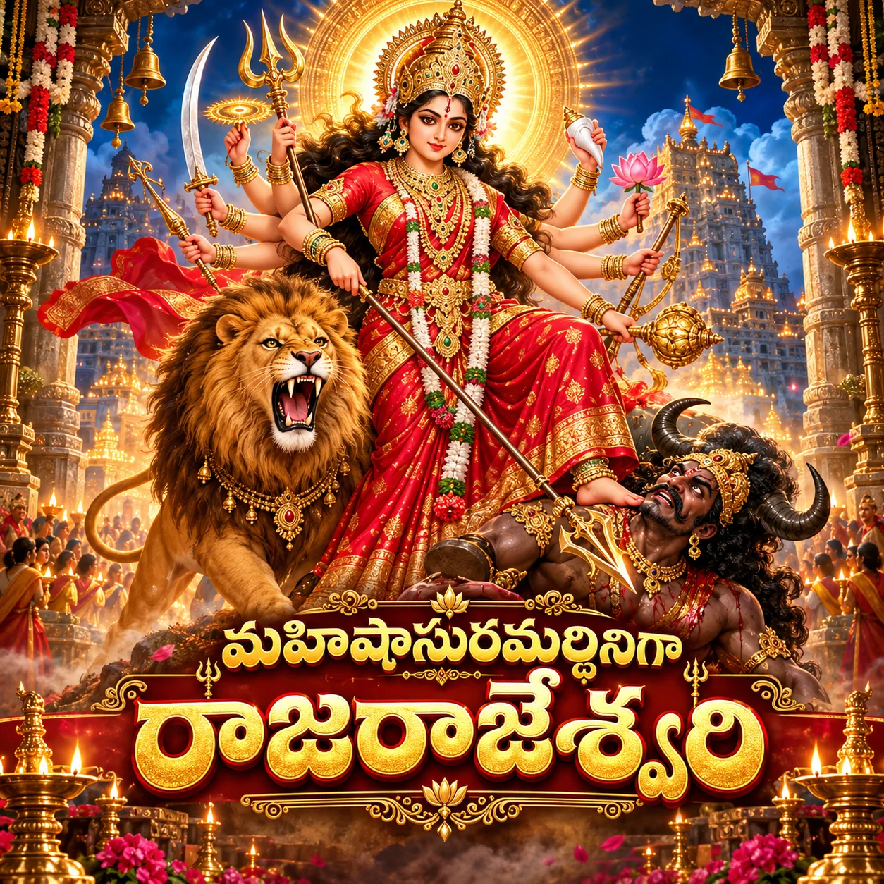 మహిషాసురమర్దినిగా రాజరాజేశ్వరి